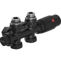 G00 Thermostat-Set, Winkel/Gerade, Duplex, DN50, schwarz - W908-900-70 - Mexen von MEXEN