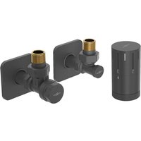 G05 Thermostat-Set, Winkel, mit Blende s, Anthrazit - W901-958-909-66 - Mexen von MEXEN