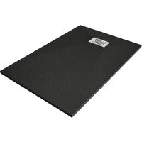 Hugo Rechteck-Duschwanne smc 80 x 70 cm, schwarz, Inox-Abdeckung - 42707080-X - Mexen von MEXEN