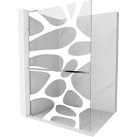 Kioto+ l Duschtrennwand mit Regal Walk-in 100 x 200 cm, weißes Muster, Chrom - 800-100-123-01- - Mexen Kioto+ l Duschtrennwand mit Regal Walk-in 100 x 200 cm, weißes Muster, Chrom - 800-100-123-01- - Mexen von MEXEN