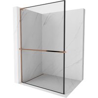 Kioto+ l Duschwand mit Regal Walk-in 60 x 200 cm, schwarzes Muster, roségold - 800-060-123-60- - Mexen Kioto+ l Duschwand mit Regal Walk-in 60 x 200 cm, schwarzes Muster, roségold - 800-060-123-60- - Mexen von MEXEN