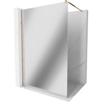 Kioto Duschwand 130 x 200 cm, Spiegel 8 mm, Rosa Gold - 800-130-101-60-50 - Mexen von MEXEN