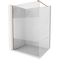 Kioto Walk-in-Duschwand 140 x 200 cm, transparent/matt 8 mm, gebürstetes Messing - 800-140-101 - Mexen von MEXEN