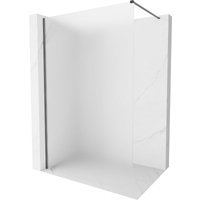 Kioto-X Duschwand Walk-in 100 x 200 cm, mattiert 10 mm, gun gray gebürstet - 800-100-101-66-30-X - Mexen von MEXEN