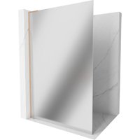 Kioto l Duschwand Walk-in 120 x 200 cm, Spiegel, gebürstetes Kupfer - 800-120-103-65-50 - Mexen von MEXEN