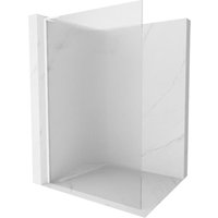 Kioto l Duschwand Walk-in 70 x 200 cm, klar, weiß - 800-070-103-20-09 - Mexen von MEXEN