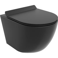 Lena WC-Schüssel Randlos mit slim Sitz und Absenk-Automatik, duroplast, Schwarz matt - 3022018 - Mexen Lena WC-Schüssel Randlos mit slim Sitz und Absenk-Automatik, duroplast, Schwarz matt - 3022018 - Mexen von MEXEN