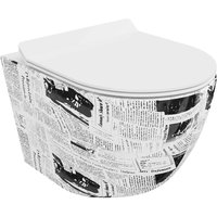 Lena WC-Schüssel Randlos mit slim Sitz und Absenk-Automatik, duroplast, Weiß wzór - 30224099 - Mexen Lena WC-Schüssel Randlos mit slim Sitz und Absenk-Automatik, duroplast, Weiß wzór - 30224099 - Mexen von MEXEN