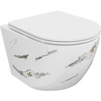 Lena WC-Schüssel Rimless mit softschlie√üendem Slim-Sitz, Duroplast, Wei√üer Stein - 30224091 - Mexen von MEXEN