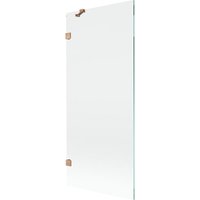 Lunar Badewannen-Paravent 1-flügelig 80 x 150 cm, transparent, gebürstetes Kupfer - 897-080-000-65-00 - Mexen von MEXEN