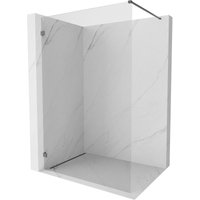 Lunar Duschwand Walk-in links 70 x 200 cm, transparent 8 mm, gebürstet gun gray - 830-070-000-66-00-L - Mexen von MEXEN