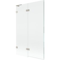 Lunar l Badewannenabtrennung mit 2 Türen, links 110 x 150 cm, transparent, gebürstetes Nickel - 897L-110-100-97-00-L - Mexen von MEXEN