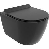 Carmen WC-Schüssel Randlos mit slim Sitz und Absenk-Automatik, duroplast, Schwarz matt - 30880 - Mexen Carmen WC-Schüssel Randlos mit slim Sitz und Absenk-Automatik, duroplast, Schwarz matt - 30880 - Mexen von MEXEN