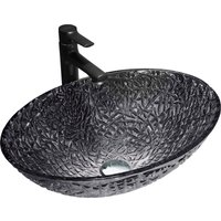 Mexen - Goa Aufsatzwaschbecken aus Glas 50 x 36 cm, Schwarz - 24085070 Mexen - Goa Aufsatzwaschbecken aus Glas 50 x 36 cm, Schwarz - 24085070 von MEXEN