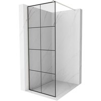 Mexen Kioto Walk-in Duschwand 90 x 200 cm, schwarz Muster 8 mm, gebürstetes Nickel - 800-090-101-97- von MEXEN