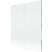 Mexen Lunar Badewannen-Wandschirm 2-flügelig links 140 x 150 cm, transparent, weiß - 897-140-100-20-00-L von MEXEN