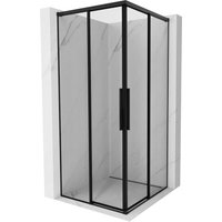 Mexen Rox Duo Duschkabine schiebbar 95 x 95 cm, schwarzer Rahmen, schwarz - 8C2D-095-095-70-70 von MEXEN