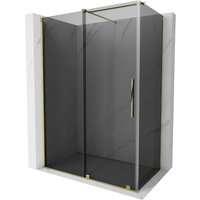 Mexen Velar Duschkabine Schiebetür 140 x 75 cm, Grafit, Gold - 871-140-075-41-50 von MEXEN