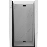 Mist-F Falttür linke Duschabtrennung 115 cm, transparent, schwarz - 8A6-115-000-70-00-L - Mexen von MEXEN