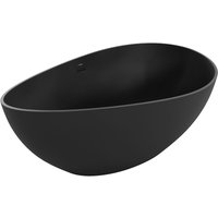 Parma freistehende Badewanne aus Verbundmaterial 160 x 95 cm, matt schwarz - 57231609570 - Mexen von MEXEN