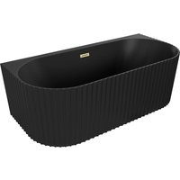 Sella freistehende wandnahe geriffelte Badewanne 170 x 80 cm, schwarz matt, √úberlauf gold gebürstet - 52711708071-55 - Mexen Sella freistehende wandnahe geriffelte Badewanne 170 x 80 cm, schwarz matt, √úberlauf gold gebürstet - 52711708071-55 - Mexen von MEXEN