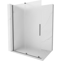Mexen Velar Dusche Wandverkleidung ausziehbar Walk-in 140 x 200 cm, matt 8 mm, gun metal - 871-140-0 von MEXEN