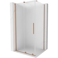 Mexen - Velar Duschkabine mit Schiebetür 120 x 80 cm, Frostglas, gebürstetes Kupfer - 871-120-080-31-6 von MEXEN