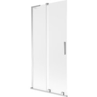 Velar l Badewannen-Sichtschutz 2-flügelig, verschiebbar 90 x 150 cm, matt, Chrom - 896-090-003-31-01 - Mexen von MEXEN
