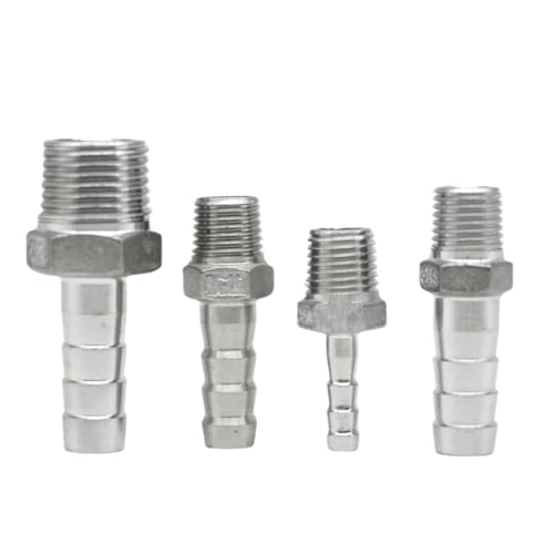 1/8 "1/4" 3/8 "1/2" 3/4 "1" 2 "NPT Männlichen 6 8 10 12 13 14 15 16 19 20-52mm Schlauch Barb 304 Edelstahl Rohr Fitting Anschluss Gerade Männlich(NPT - Barb 1l4 NPT -14mm) von MEXEWORD