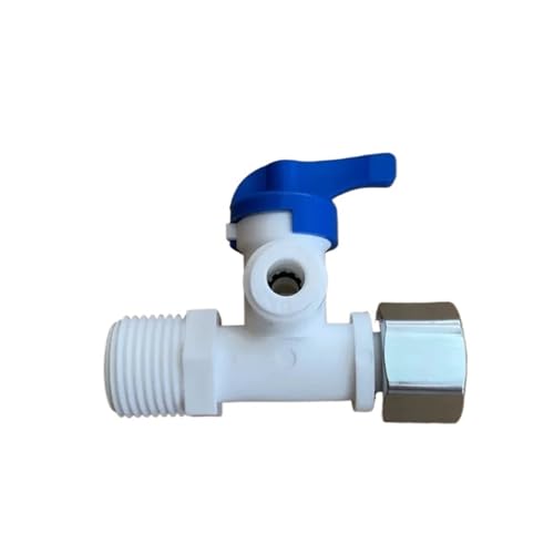 MEXEWORD 1 stücke Kugelhahn for 1/2 "Bis 1/4" 3/8 "PE-Rohr Kunststoff Edelstahl 3-Wege-Adapter Hahnverbinder Rohrverschraubung(F1l2 x M1l2 x 1l4PE) von MEXEWORD