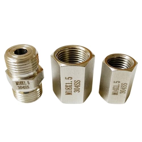 MEXEWORD 1 stücke M14 M16 M18 M20 M22 Metric Weiblich Männlich Gewinde 304 Edelstahl Gleich Rohr Fitting Anschluss(M18 x 1.5) von MEXEWORD