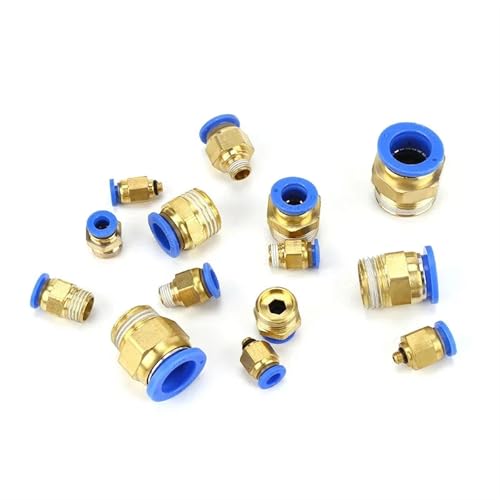 MEXEWORD 1 stücke M5 M6 M8 M10 M12 M14 Metrisches Außengewinde Gerade Pneumatische Rohrverschraubung Einsteck-Schnellverbinder Fit 4mm 6mm Rohr-AD Schnellspann-Befestigung(PC6-M6) von MEXEWORD