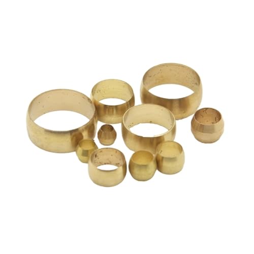MEXEWORD 10 Stücke Messing Doppelkegel Ferrule 4 5 6 8 10 12 14mm Außendurchmesser Kompressionshülse Dichtring Armaturen Rohr Zentralisiertes Schmiersystem(4.1 mm) von MEXEWORD