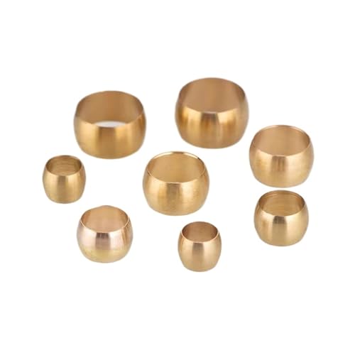 MEXEWORD 10 stück Messing Doppelkegel Ferrule 4 6 8 10 12 14 20mm OD Kompression Hülse Dichtung Ring Armaturen Rohr Zentralisierte schmierung System(ID 10mm(Bigger)) von MEXEWORD