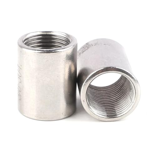MEXEWORD 2 stücke Edelstahl Rohr Gewinde Anschluss 1/8 "1/4" 1/2 "3/8" 3/4 "1" 304 Edelstahl Stahl Rohr Gewinde Anschlüsse SS304 Verlängerung Rohr Gelenke Armaturen(1l8 inch Thread) von MEXEWORD