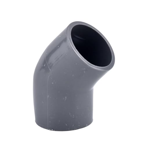 MEXEWORD 20~63mm Grau PVC Gerade T-Stück Ellenbogen Rohr Kappe Stecker Aquarium Fisch Tank Wasser Rohr Armaturen Garten Bewässerung Bewässerung Adapter(45 Degree Elbow Inner Dia 50mm) von MEXEWORD