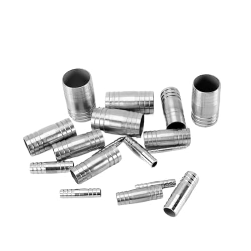 MEXEWORD 304 Edelstahl Doppel Widerhaken AD 6 8 10-41mm 304 Edelstahl Anschluss 2-Weg Gleich Gerade Rohr Fitting Anschluss Pagode Joint Schlauch Barb(12mm) von MEXEWORD