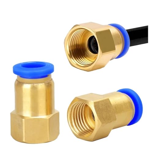 MEXEWORD 5 stücke PCF Pneumatische Stecker 4/6/8/10/12mm Schlauch Rohr-1/8 3/8 1/2 1/4 BSP Innengewinde Messing Schnell Joint Fitting Luft Rohr Fitting(PCF8-04) von MEXEWORD