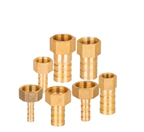MEXEWORD Messing-Schlaucharmaturen 4 mm 6 mm 8 mm 10 mm 19 mm Widerhaken-Endstück 1/8 Zoll 1/4 Zoll 1/2 Zoll 3/8 Zoll BSP Innengewinde Kupferanschluss Fitting-Adapter(4mm Barb 1/8") von MEXEWORD