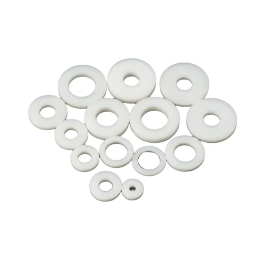 MEXEWORD PTFE-Größen Außendurchmesser 8 mm – 18 mm Innendurchmesser 3 mm – 10 mm Dicke 2 mm 3 mm 4 mm PTFE-Flachscheibe Dichtung Abstandshalter Abdichtung for Druckmessgerät 50 Stück(20x10x2mm) von MEXEWORD