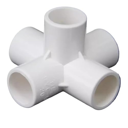 MEXEWORD PVC 20mm 25mm 32mm 40mm 50mm ID 3 4 5 6 Weg Weiß PVC Rohr Joint Rohr Fitting Koppler Adapter Wasser Anschluss for Aquarium Fisch Tank(5 Ways 50mm) von MEXEWORD