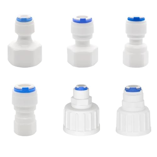 MEXEWORD RO Aquarium Zubehör Schnellverbinder 1/8" 1/4" 3/8" 1/2" 3/4" BSP Innengewinde Adapter Gerade Kombination Rohr Hexagon(1l4Tube-3l4Thread) von MEXEWORD