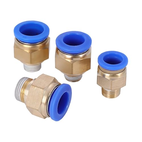 Pneumatische Armaturen PC PC4/6-M6/M8/M10/M12 Männliches metrisches Gewinde Rohrverbinder Messing Push-In Schnellverbinder Luftschlauch Sanitär(PC 6mm-M12x1.5) von MEXEWORD