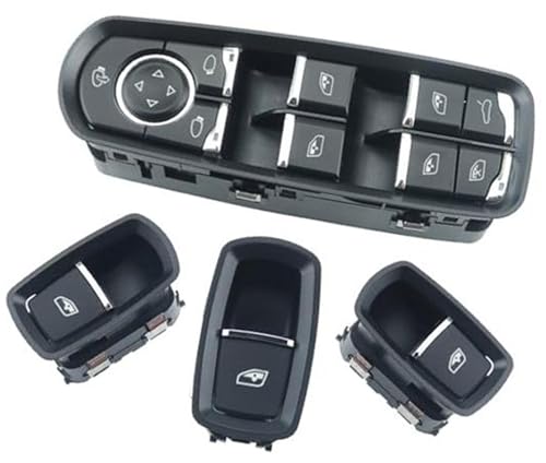 MEXWLOP 1 STÜCK Steuerschalter Autofensterschalter, for Porsche Panamera Cayenne Macan 7PP959858RDML 7PP959858MDML 7PP959855C-Mit Fenster Autofensterschalter(BLACK WINDOW 4Pcs) von MEXWLOP