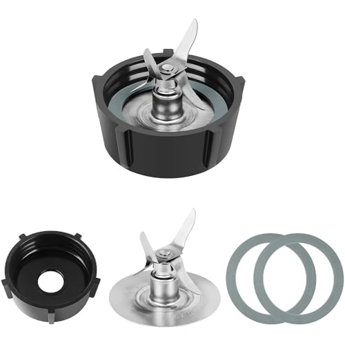 MEXWLOP For Oster, Osterizer Mixerklingen mit Mixerbehälterboden und 4-Punkt-Fusion-Klinge 4961 und 2 Stück O-Ring-Gummidichtung Mixerklingendeckel von MEXWLOP