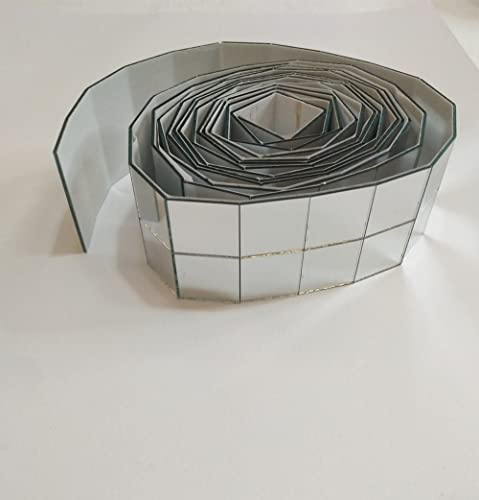 250 Stück 2 cm Glasspiegel-Rollfliesen zum Basteln, 3/4 Zoll Mini-quadratische Glasspiegel-Fliesen, selbstklebende Spiegelstreifen für die Wand (silberner Spiegel, 2,5 m) von MEYA