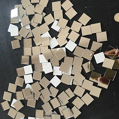 Set von 200 Stück kleinen Platz Glas Handwerk, Echtglas-Spiegel Mosaik Fliesen 1 x 1 cm von MEYA