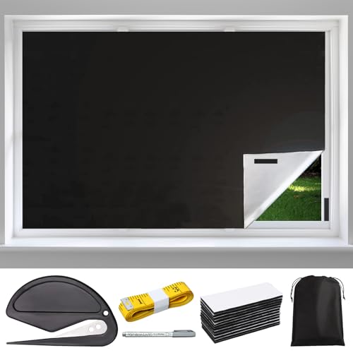 Fenster Verdunkelung, Fenster verdunklungsstoff Verdunklungsvorhang 3Mx1.45M Verdunklungsstoff Mit Thermobeschichtun Verdunkelungsrollo Rollos Fenster Ohne Bohren Für Schlafzimmer Lineal Markierstift Fenster Verdunkelung, Fenster verdunklungsstoff Verdunklungsvorhang 3Mx1.45M Verdunklungsstoff Mit Thermobeschichtun Verdunkelungsrollo Rollos Fenster Ohne Bohren Für Schlafzimmer Lineal Markierstift von MEYAGOT