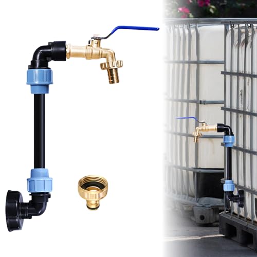 IBC Schwanenhals,Schwanenhals Auslaufhahn Mit Messingnippel,IBC PP Schwanenhals Wasserhahn,IBC Container Für Regenwassertank,Gärten,IBC-Behälter,Regentonne von MEYAGOT