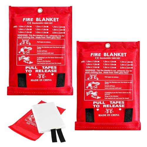MEYAGOT 2 Stück Feuerlöschdeckez, 1.2m*1.2m Brandschutzdecke, Löschdecke Für Küche, Löschdecke Aus Glasfaser Für Fettbrände Fettbrand Küche Auto Wohnwagen Usw MEYAGOT 2 Stück Feuerlöschdeckez, 1.2m*1.2m Brandschutzdecke, Löschdecke Für Küche, Löschdecke Aus Glasfaser Für Fettbrände Fettbrand Küche Auto Wohnwagen Usw von MEYAGOT